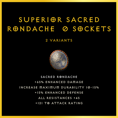 Superior Sacred Rondache & 0 Sockets