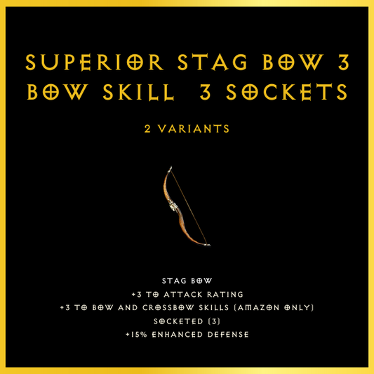 Superior Stag Bow +3 Bow Skill & 3 Sockets
