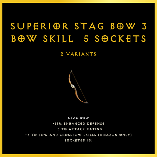 Superior Stag Bow +3 Bow Skill & 5 Sockets