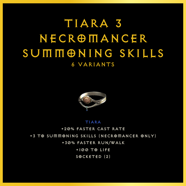 Tiara +3 Necromancer Summoning Skills