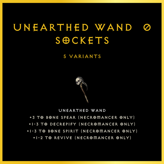 Unearthed Wand & 0 Sockets
